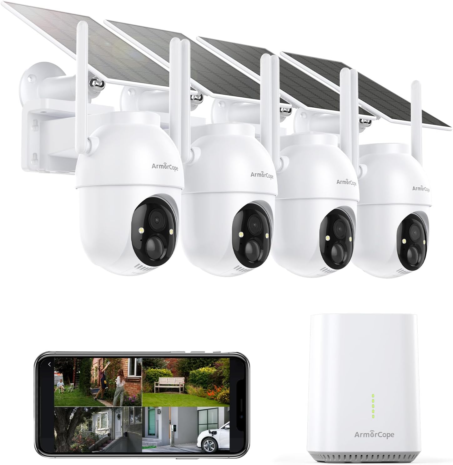 Home Security Cameras No Subscription - Cámaras de Seguridad Inalámbricas para Exteriores,