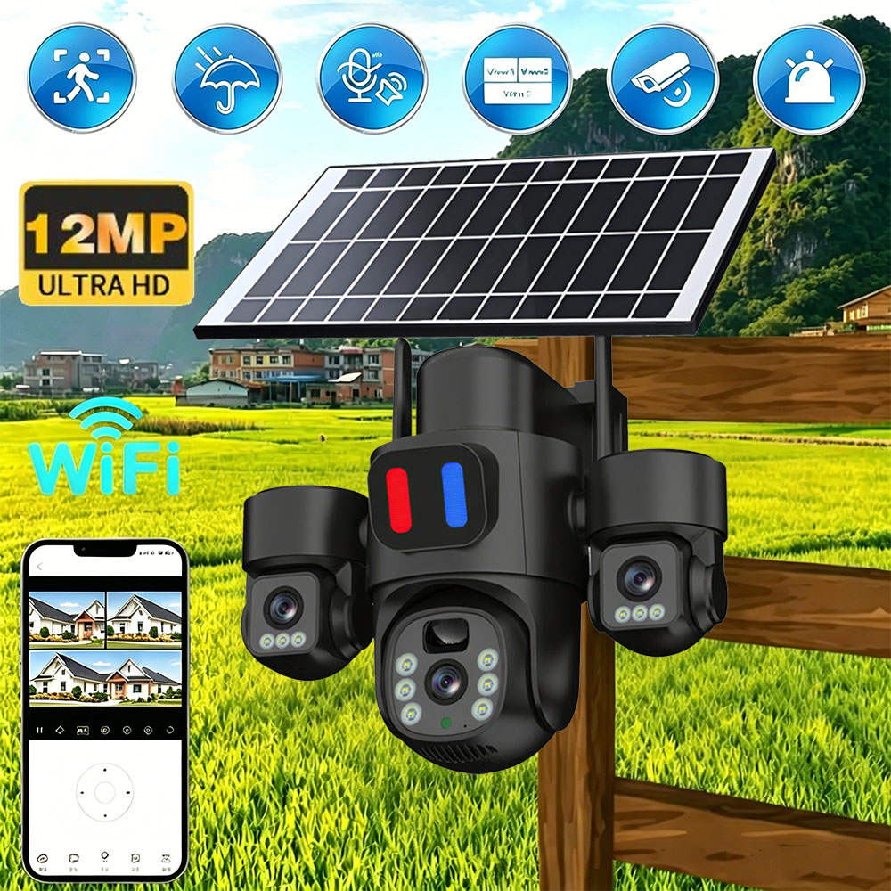 Home Security And Cctv - Cámara Solar WiFi PTZ para Exteriores,