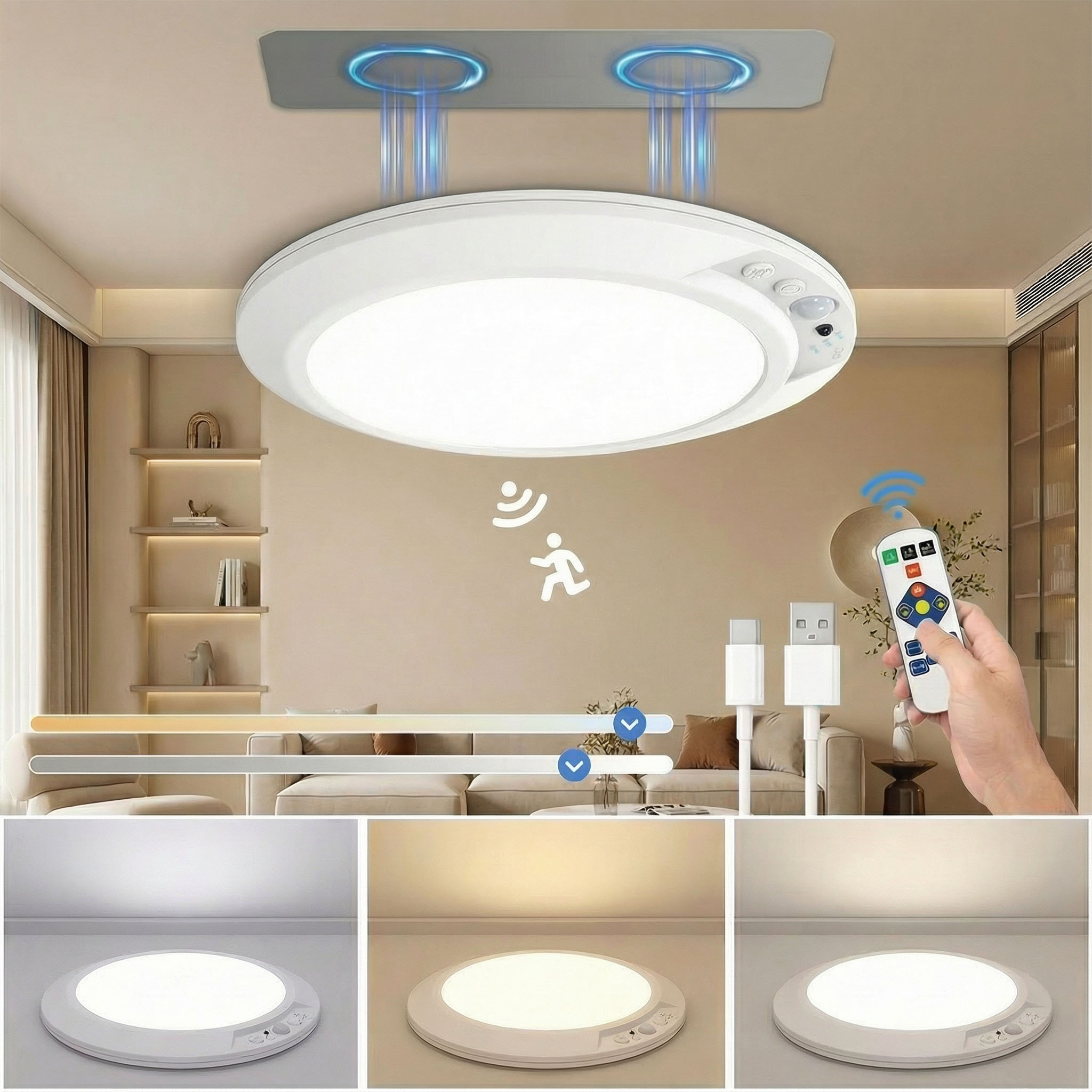 Luz de Techo LED Recargable co - Home Security Beams reseña y precio