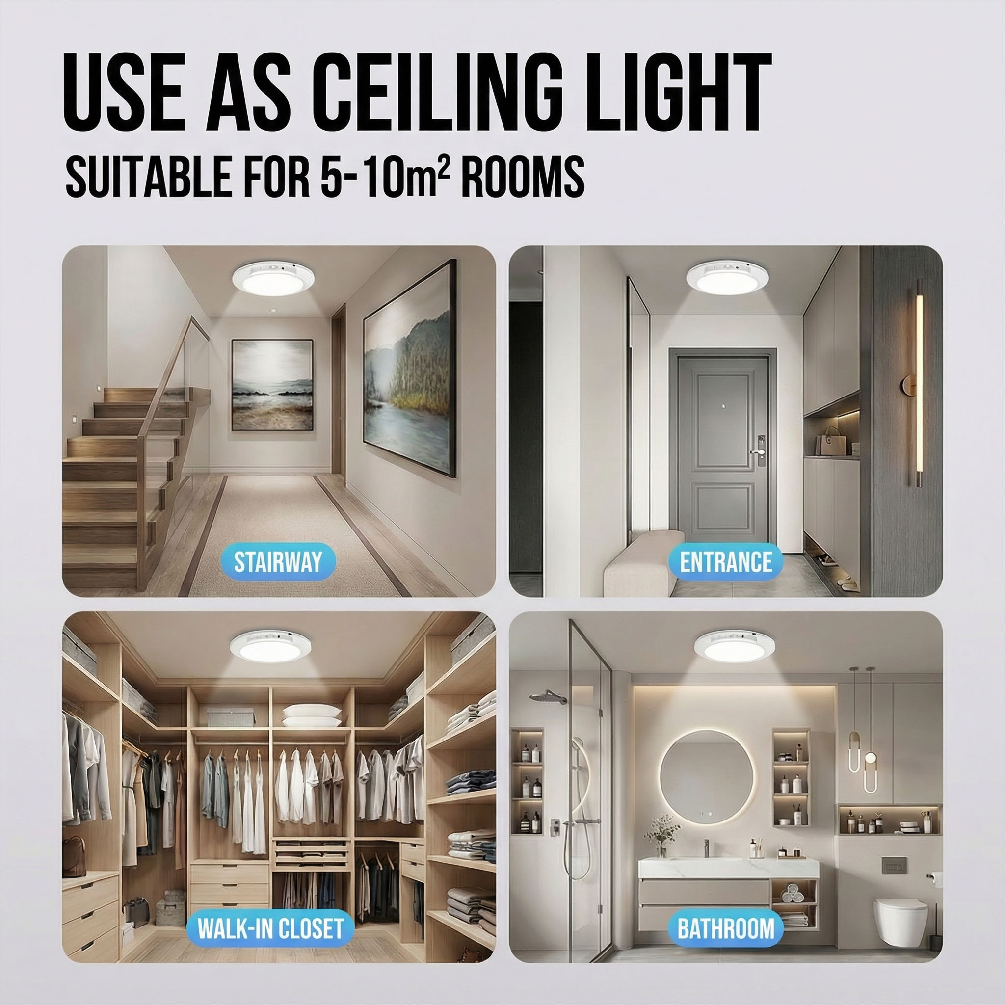 Luz de Techo LED Recargable co - Home Security Beams reseña y precio