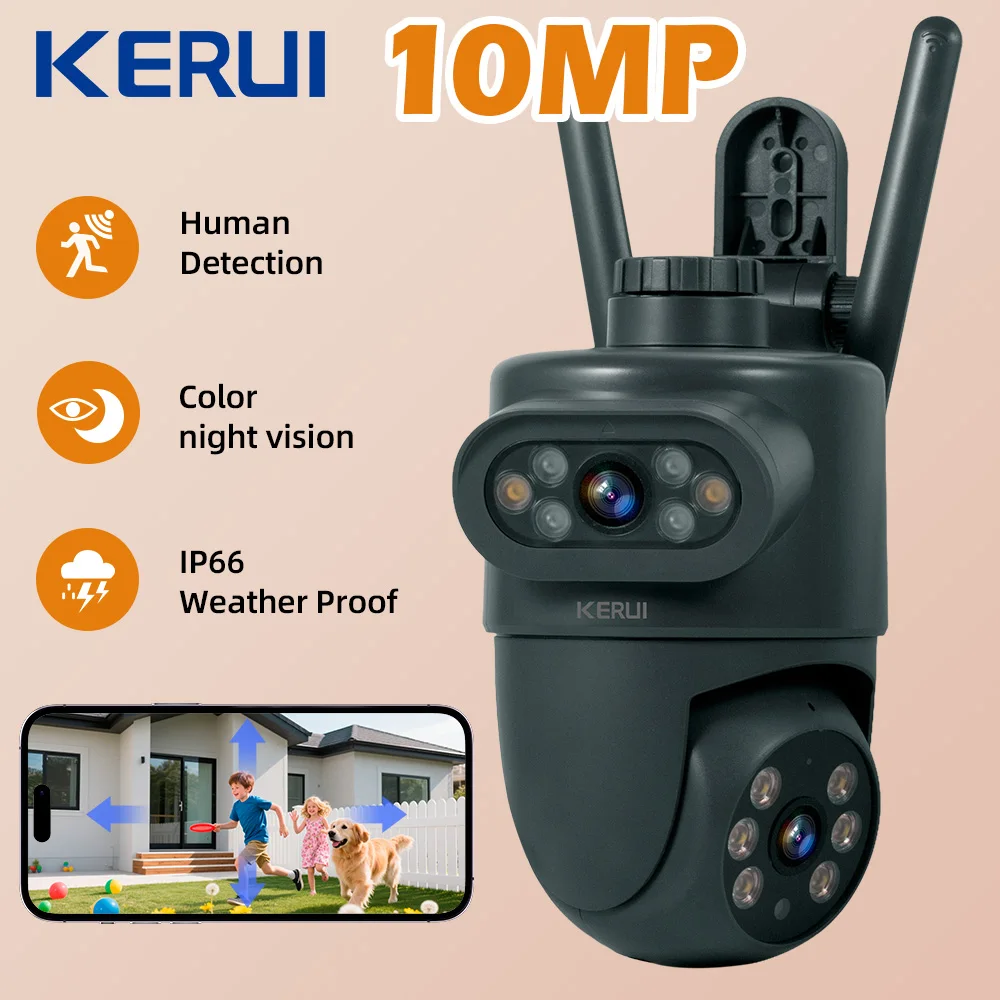 KERUI-cámara IP WiFi de doble  - Home Security Beams reseña y precio
