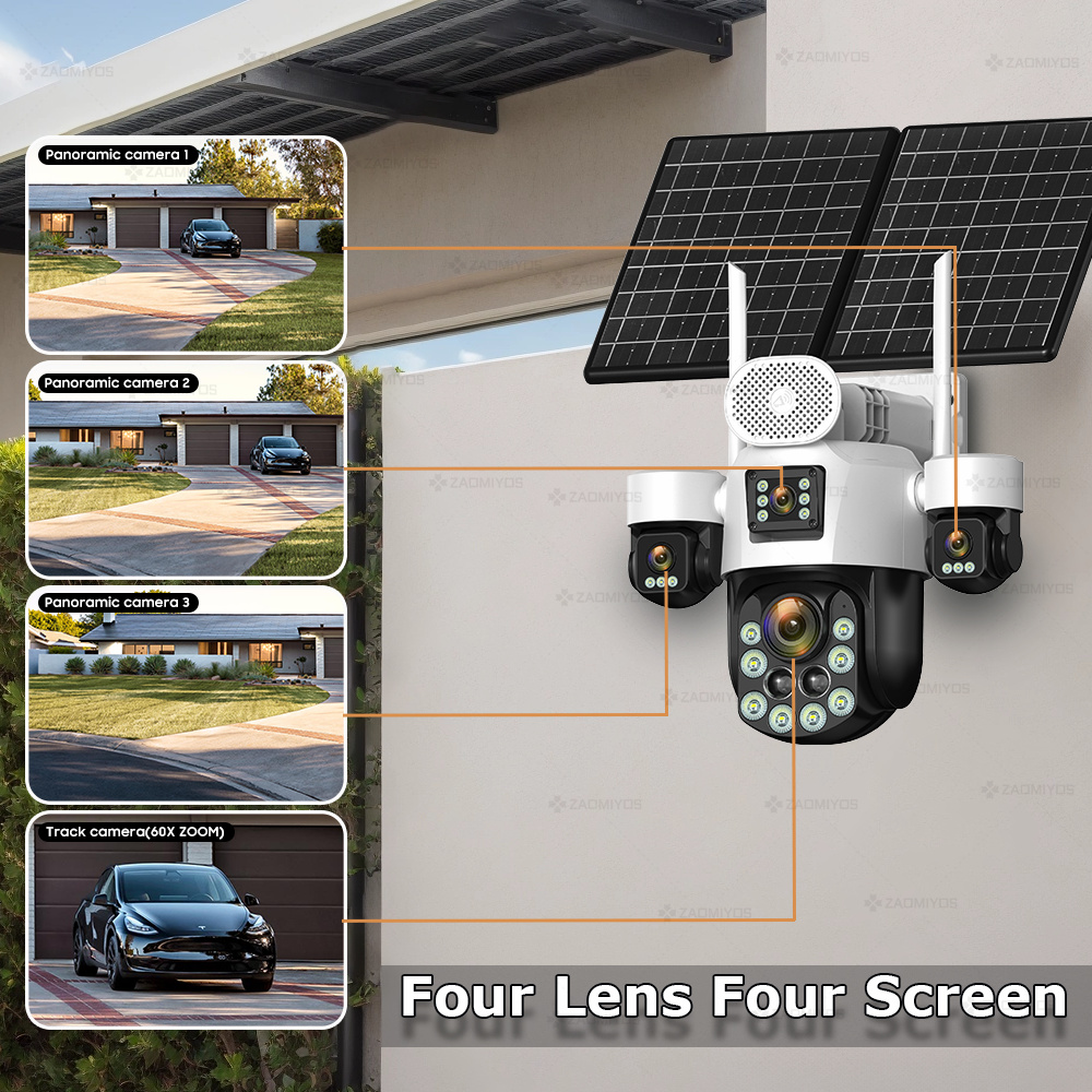 Cámara Exterior de 4 Lentes co - Home Security And Cctv reseña y precio