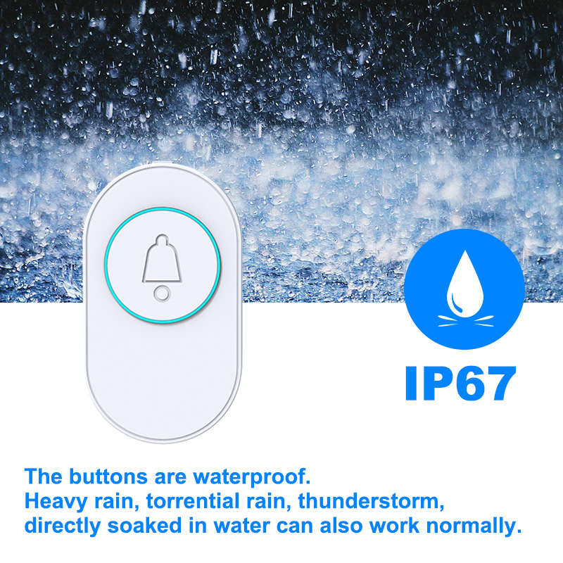 Timbre inalámbrico IP67, resis - Home Security Beams reseña y precio
