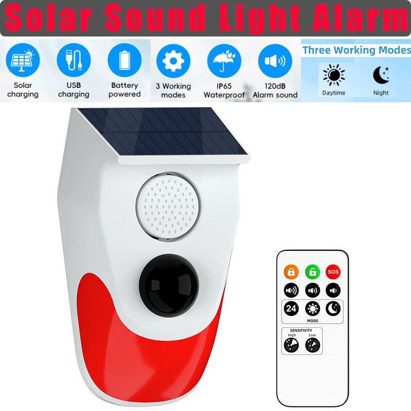 Alarma de luz de sonido Solar  - Solar Security Light reseña y precio