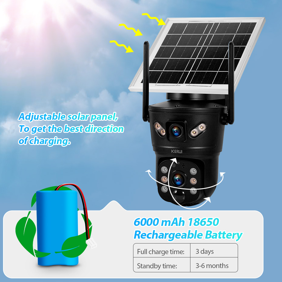 KERUI-cámara Solar para exteri - Home Security And Cctv reseña y precio